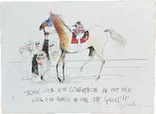 Load image into Gallery viewer, Kentucky Derby 50th Anniversary Print: "Jesus! Look At The Corruption In The Face! Look At The Madness, The Fear, The Greed!!"