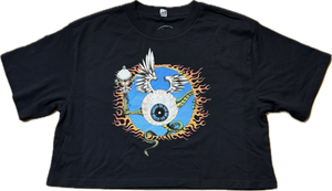 NEW Rick Griffin "Flying Eyeball" Black Crop Top