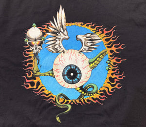 NEW Rick Griffin "Flying Eyeball" Black Crop Top