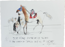 Load image into Gallery viewer, Kentucky Derby 50th Anniversary Print: &quot;Don&#39;t Worry. At Thee First Hint Of Trouble I&#39;ll Start Pumping This &quot;Chemical Billy&quot; Into The Crowd.&quot;
