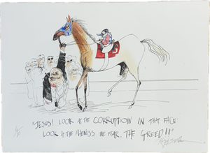 Kentucky Derby 50th Anniversary Print: "Jesus! Look At The Corruption In The Face! Look At The Madness, The Fear, The Greed!!"