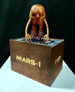 WOODEN ELECTRIC MONKEY MAN SCULPTURE BY MARS-1