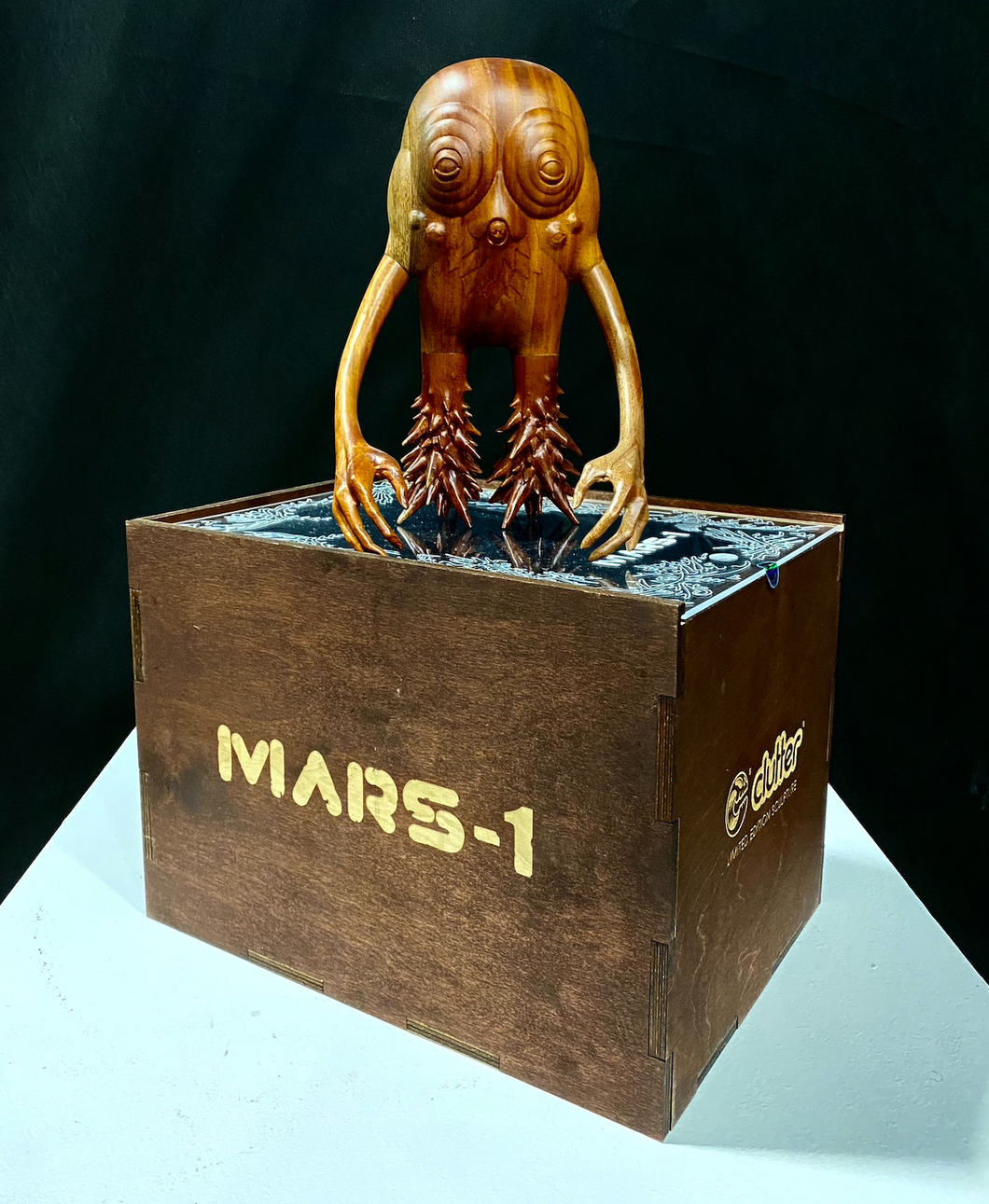 WOODEN ELECTRIC MONKEY MAN SCULPTURE BY MARS-1